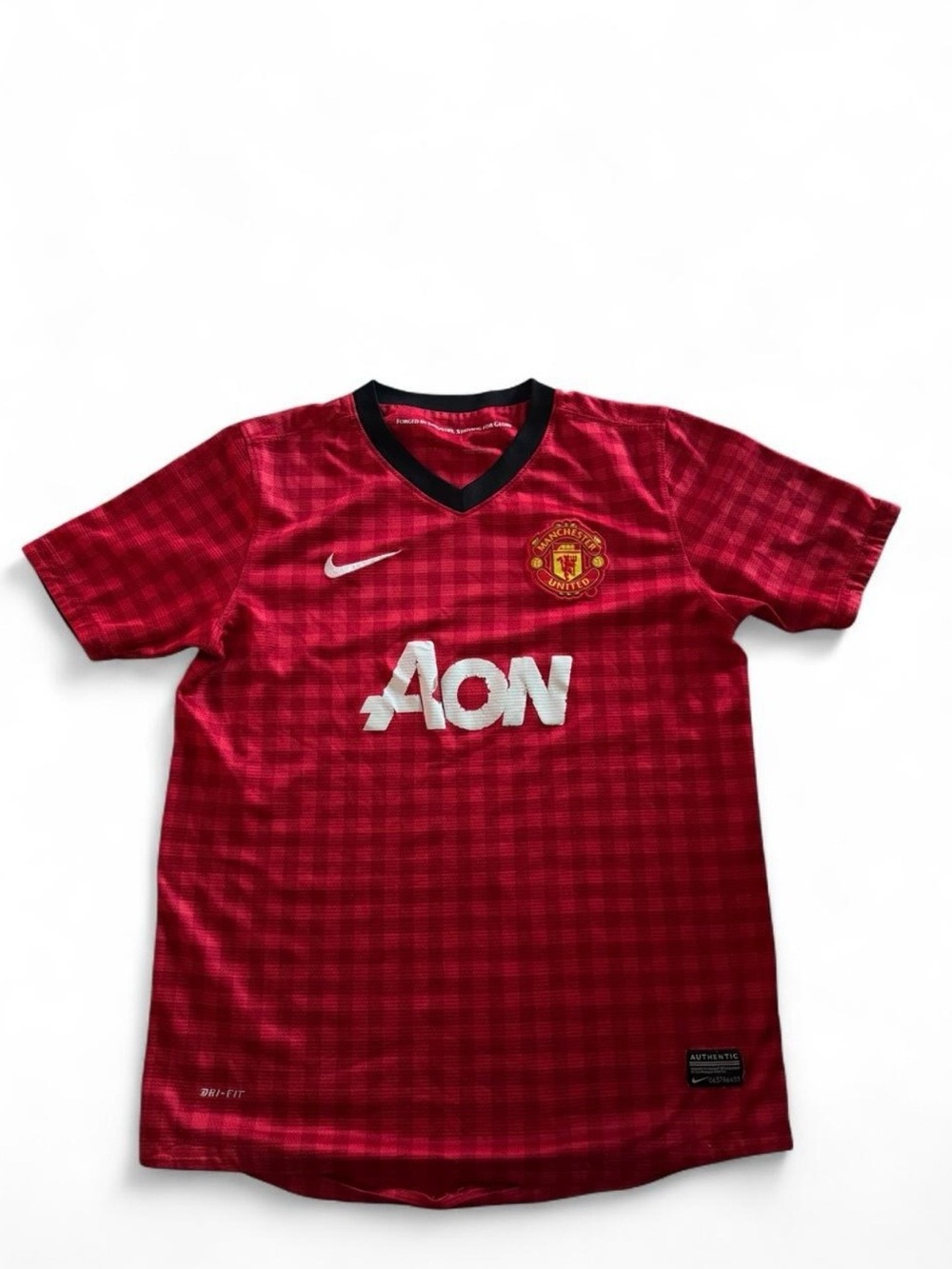 Nike Red and Black Kids Soccer Jersey with AON Logo